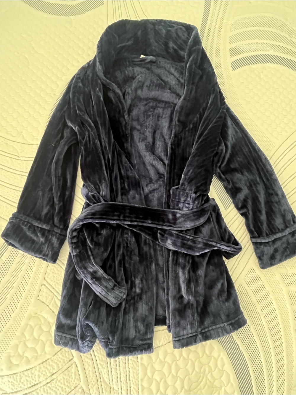 Plush Women’s Robe Deep Navy Knee Length Size Medium